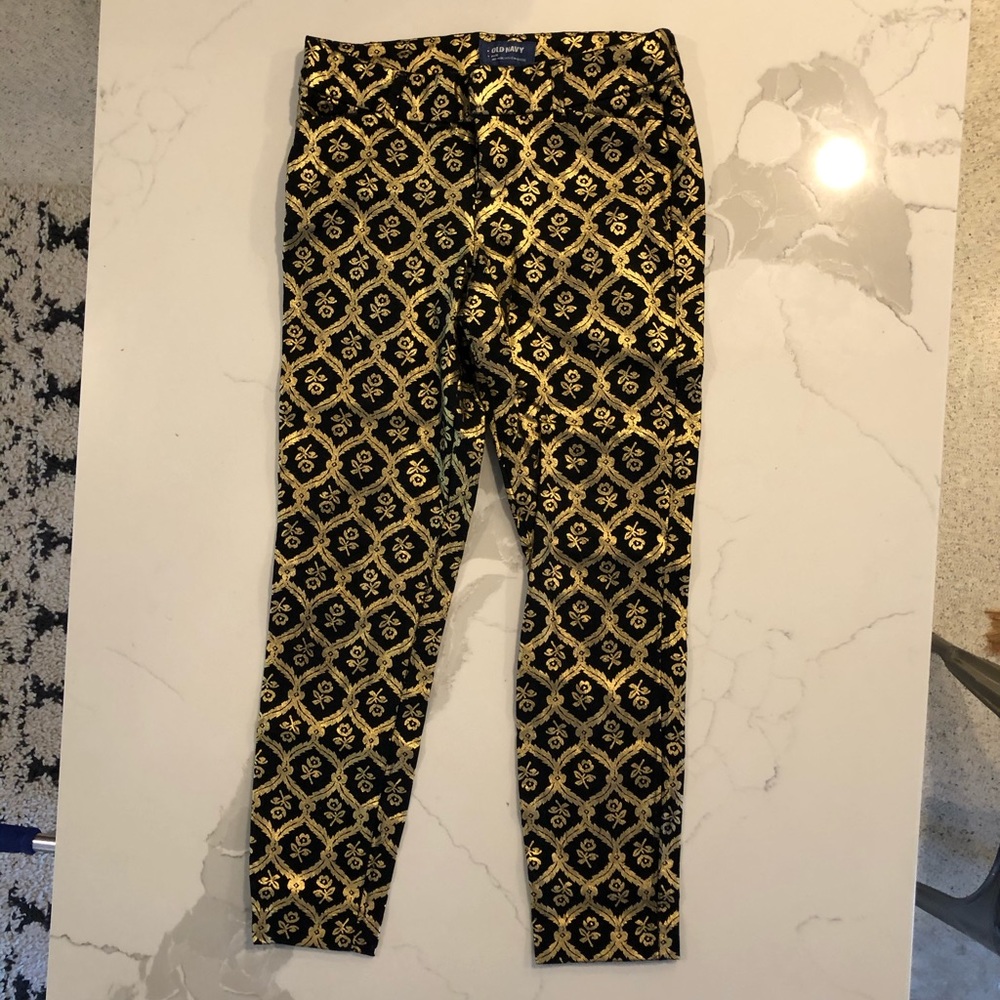 Old Navy Gold and Black Pixie Pant
